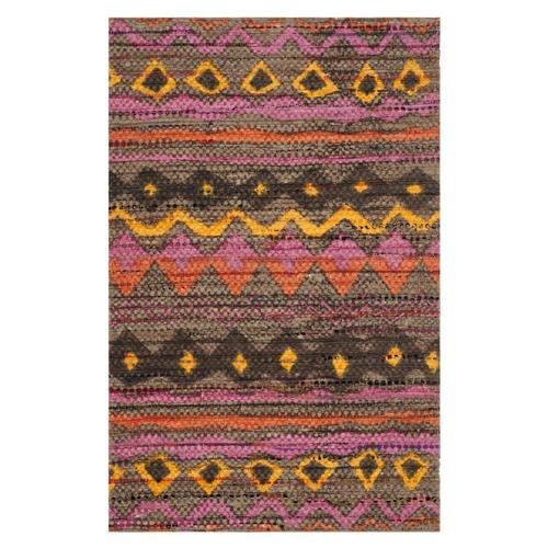 Safavieh Handmade Cedar Brook Clella Modern Cotton Rug Brown/Multi 4'*6' 4'*6' Living Room, Bedroom Brown
