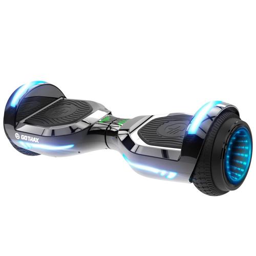 GOTRAX GLIDE PRO Hoverboard with Bluetooth Speaker, 6.5 In. Wide Wheels and LED lights, 36V 2.6A Lithium-Ion Battery up 5miles, Dual 200W Motor up 6.2Mph, Silver