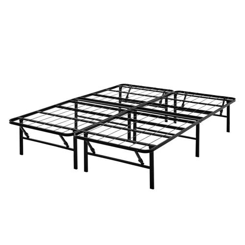 Mainstays 14 High Profile Foldable Steel King Platform Bed Frame, Black