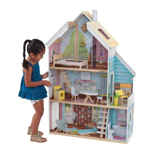 KidKraft Zoey Magic Lights and Sounds Dollhouse with 18-Piece Accessory Set, EZ Kraft Assembly