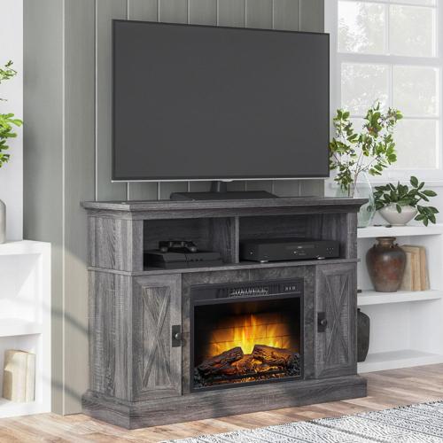 Kellum Media Fireplace Console for TVs up to 55a , 48 Stand, Gray