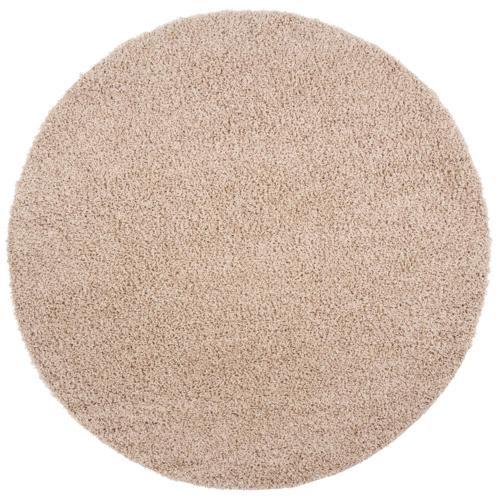 SAFAVIEH Lavena Solid Plush Shag Area Rug, Beige, 6'7*6'7 Round