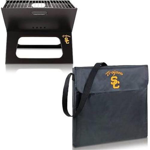 Picnic Time 775-00-175-094-0 University of Southern California Trojans Digital Print NCAA Portable Charcoal X-Grill Set, Black