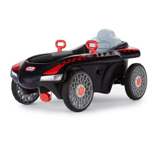 Little Tikes Jett Car Racer Ride-on Pedal Car in Black and Red, Adjustable Seat Back, Dual Handle Rear Wheel Steering - For Kids Boys Girls Ages 3 to 7 Years Old