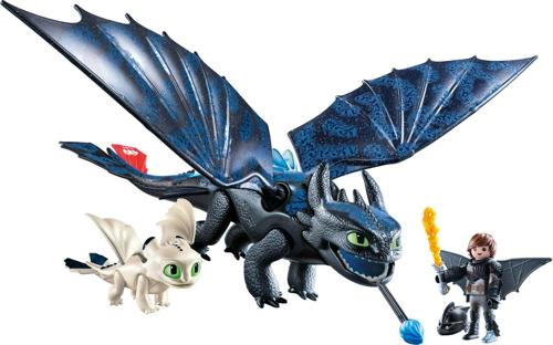PLAYMOBIL How to Train Your Dragon III Hiccup and Toothless with Baby Dragon Action Figure Sets