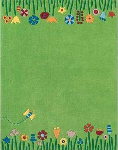 SAFAVIEH Kids Topher Play Grass Area Rug, Green/Multi, 4'*6'