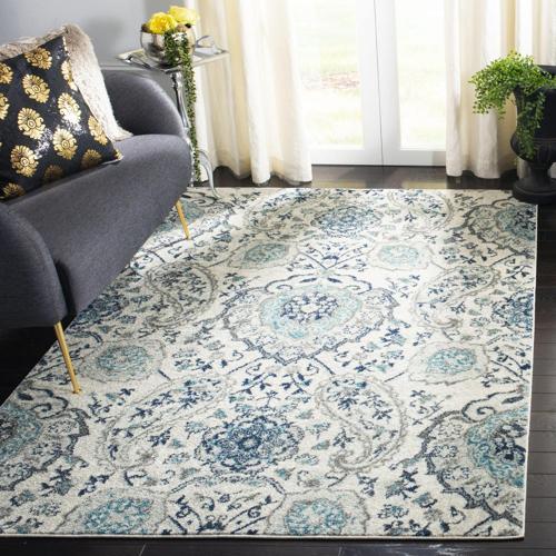 SAFAVIEH Madison Hope Floral Paisley Area Rug, Cream/Light Grey, 10'*14'