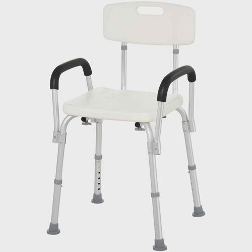 HomCom Adjustable Mobility Medical Grade Shower Seat Chair with Removable Arms