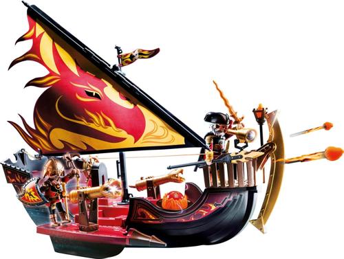 PLAYMOBIL Novelmore Burnham Raiders Fire Ship Construction Play Set, 55 Pieces