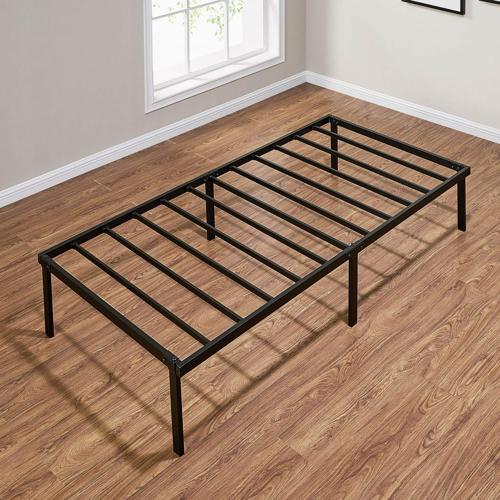 Mainstays 14 Heavy Duty Steel Slat Twin Platform Bed Frame, Black