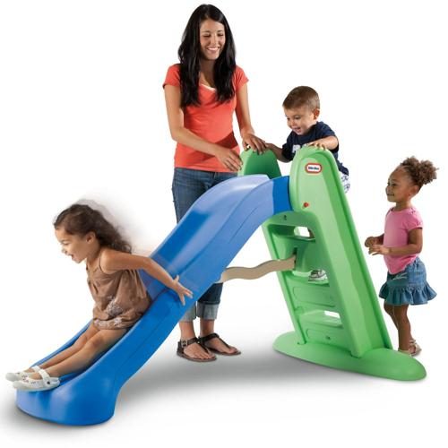 Little Tikes Easy Store Large Playground Slide with Folding for Easy Storage, Outdoor Indoor Active Play, Blue and Green- For Kids Toddlers Boys Girls Ages 2 to 6 Year old