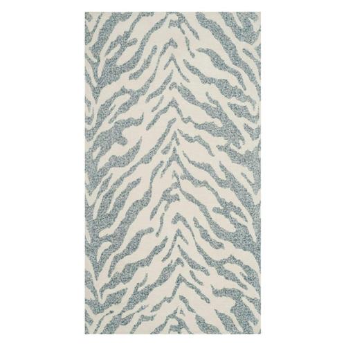 SAFAVIEH Marbella Daria Geometric Area Rug, Blue/Ivory, 2'3*4'