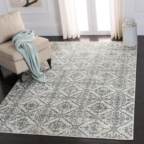 SAFAVIEH Isabella Dina Geometric Floral Area Rug, Cream/Grey, 5'3*7'7