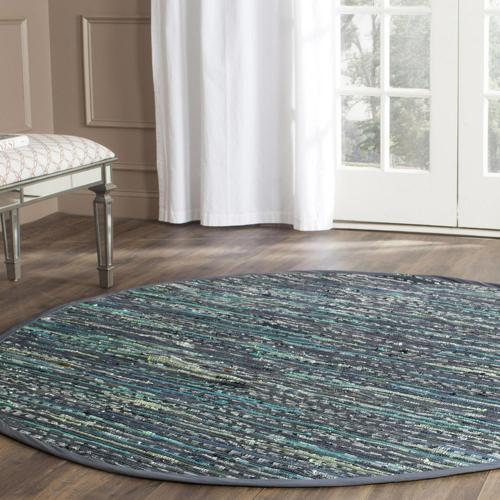 Safavieh Rag Rug Collection Round Striped Transitional Area Rug