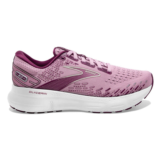 Women's Brooks Glycerin 20, Mauve/Grape Wine/Grey, 8.5 B Medium