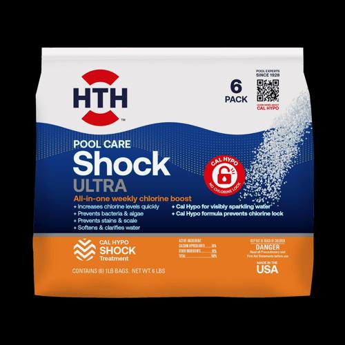 HTH Pool Care Shock Ultra for Swimming Pools, Pool Chemicals, 1lb (Pack of 6)