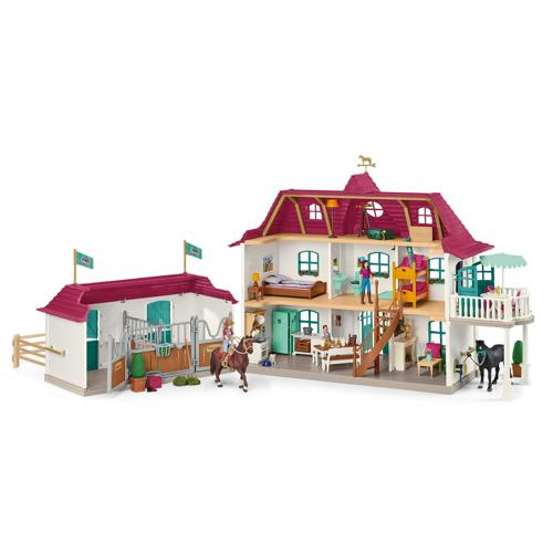 SchleichA HorseA ClubA Lakeside CountryA HouseA DollhouseA and StableA HorseA ToyA PlaysetA withA 3A Dolls and 2A Horses, 100+A Pieces, 2' Tall xA 3' Wide,A KidsA ToysA GiftA forA AgesA 5+