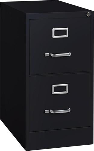 Hirsh 22 Deep 2 Drawer Letter Width Vertical File Cabinet, Commercial Grade, Black