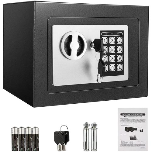 Digital Electronic Security Safe Box Fireproof Wall-Anchoring Safe Deposit Box for Money Jewelry Cash Batteries(8.6 x 6.4 x 6.4 )