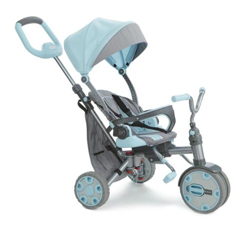 Little Tikes Fold 'n Go 4-in-1 Trike in Light Blue, Convertible Tricycle for Toddlers with 4 Stages of Growth, Shade Canopy and Storage Bag- For Kids Boys Girls Ages 9 Months to 5 Years Old