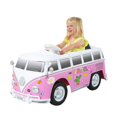 Rollplay 6V VW Type 2 Bus Ride-on Battery Powered Toy Car, Pink
