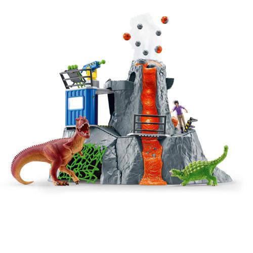 Schleich Dinosaurs Erupting Volcano Expedition Base Camp with Dinosaur Toys