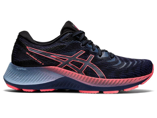 Women's Asics Gel-Kayano Lite 2, Thunder Blue/Blazing Coral, 7.5 B Medium