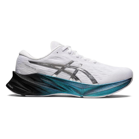 Men's Asics Novablast 3 Platinum, White/Pure Silver, 13 D Medium