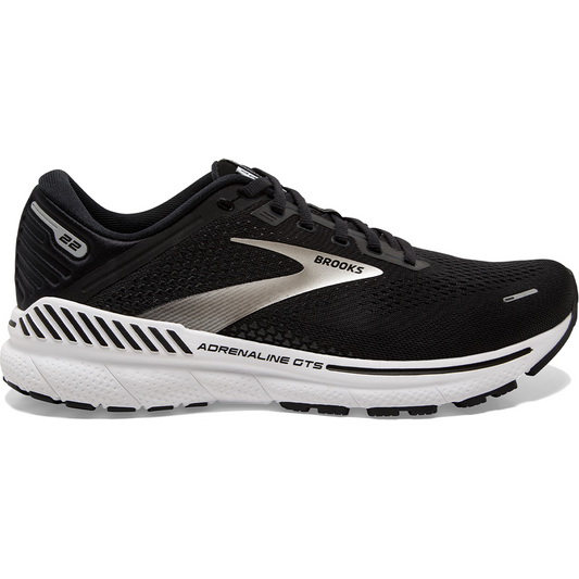 Men's Brooks Adrenaline GTS 22, Black/Silver/Anthracite, 12.5 D Medium