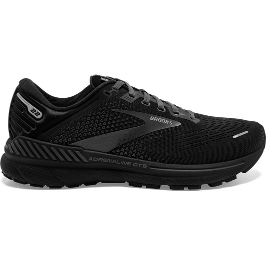 Men's Brooks Adrenaline GTS 22, Black/Black/Ebony, 9 D Medium
