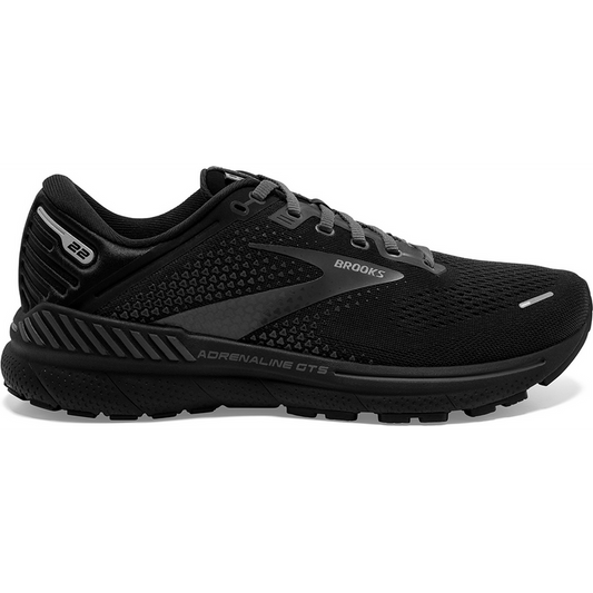 Men's Brooks Adrenaline GTS 22, Black/Black/Ebony, 10 D Medium