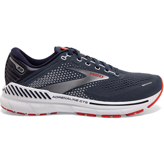Men's Brooks Adrenaline GTS 22, Peacoat/India Ink/Grenadine, 9.5 D Medium