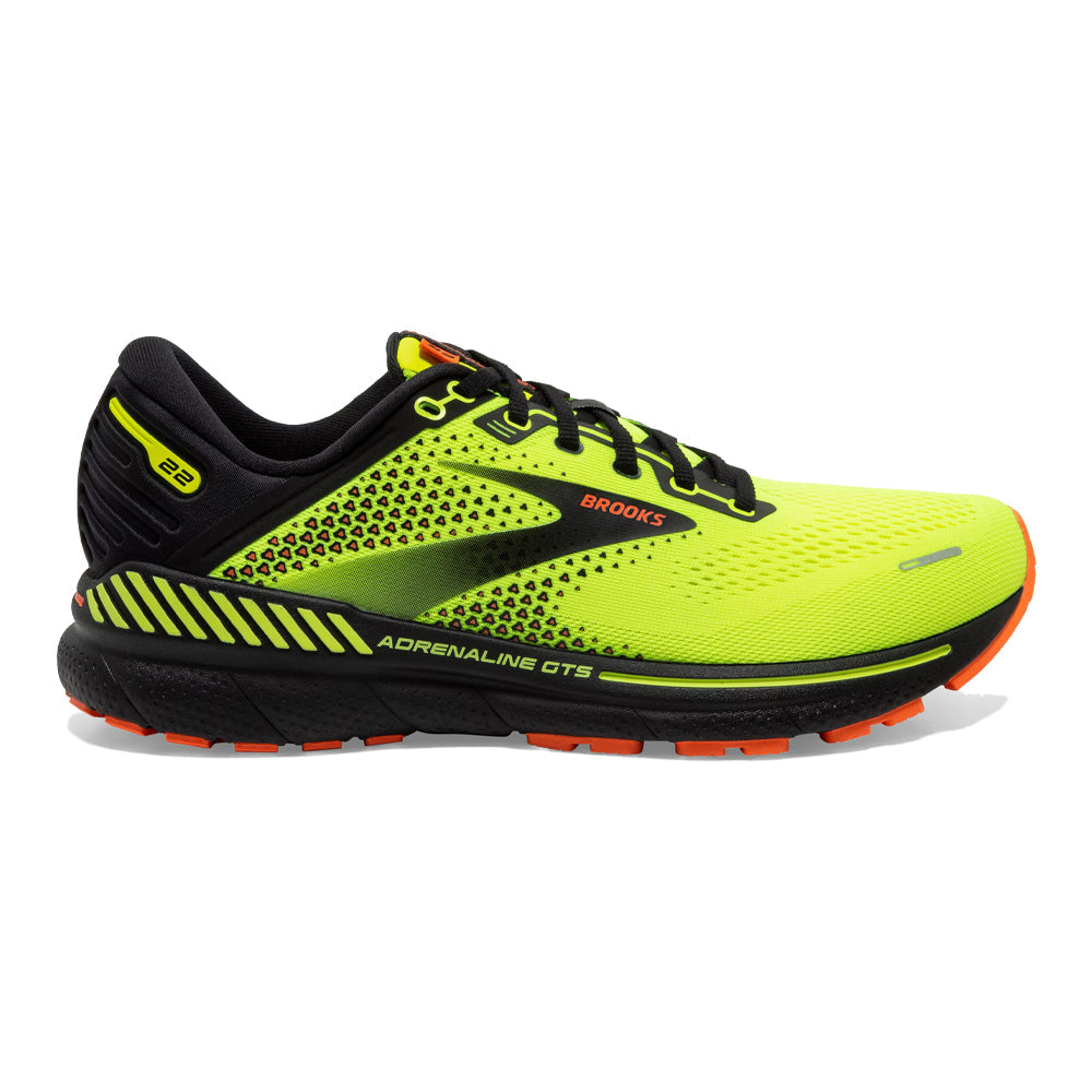 Men's Brooks Adrenaline GTS 22, Nightlife/Black/Flame, 7.5 D Medium