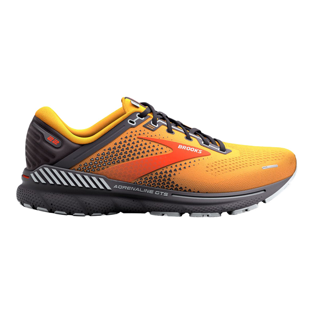 Men's Brooks Adrenaline GTS 22, Orange/Pearl/High Rise, 11 D Medium