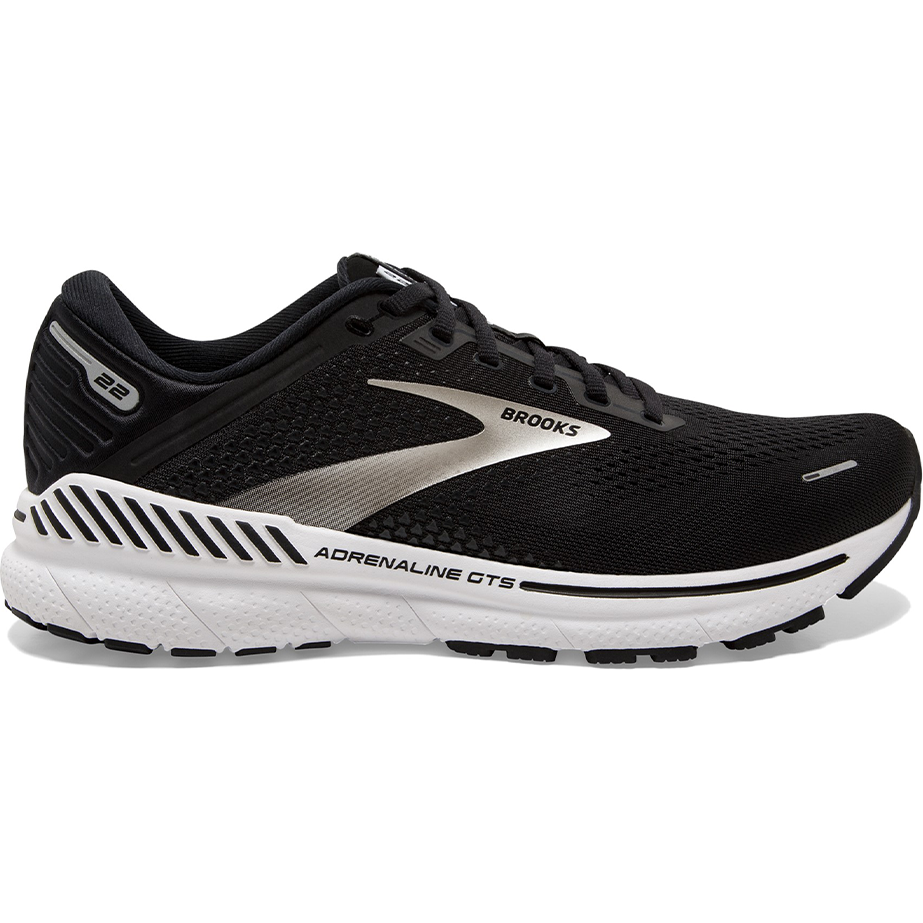 Men's Brooks Adrenaline GTS 22, Black/Silver/Anthracite, 12 D Medium