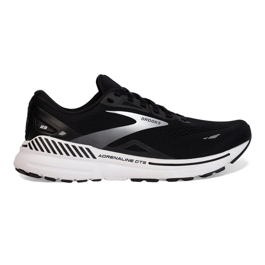 Men's Brooks Adrenaline GTS 23, Black/White/Silver, 7 D Medium