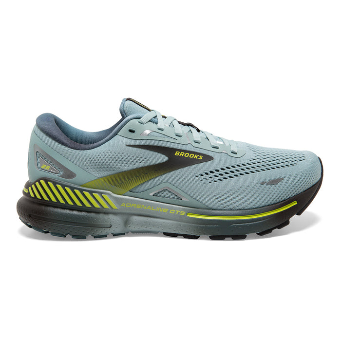 Men's Brooks Adrenaline GTS 23, Cloud Blue/Goblin Blue/Lime, 8.5 D Medium