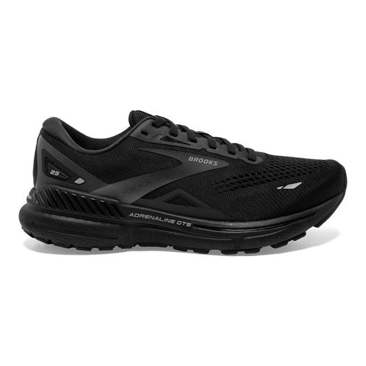 Men's Brooks Adrenaline GTS 23, Black/Black/Ebony, 12.5 D Medium
