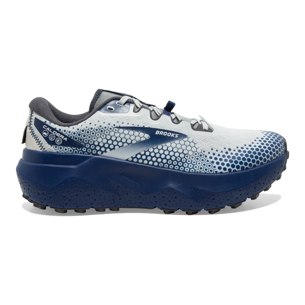 Men's Brooks Caldera 6, Oyster/Blue Depths/Pearl, 8 D Medium