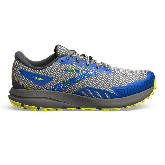 Men's Brooks Divide 4, Gunmetal/Surf the Web/Sulphur, 13 D Medium