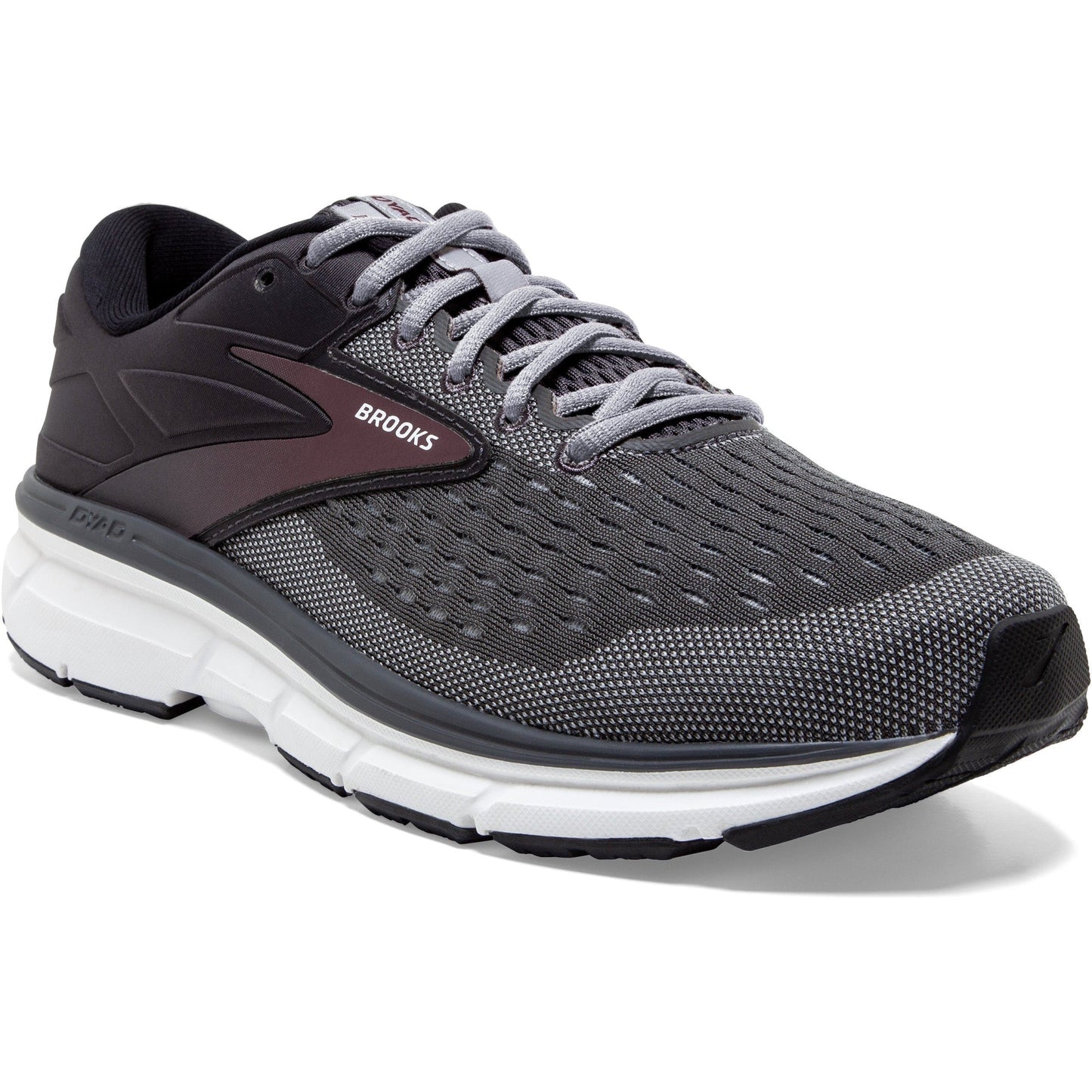 Men's Brooks Dyad 11, Blackened Pearl/Alloy/Red, 9.5 D Medium