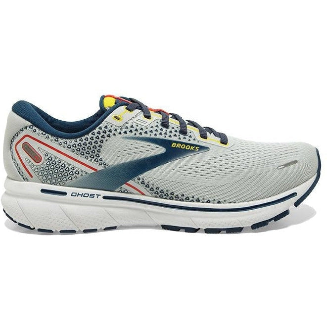 Men's Brooks Ghost 14, Grey/Titan/Maize, 9.5 D Medium