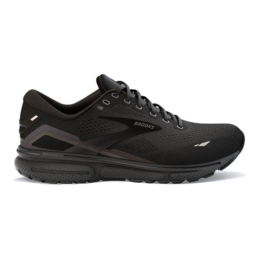Men's Brooks Ghost 15, Black/Black/Ebony, 9.5 2E Wide