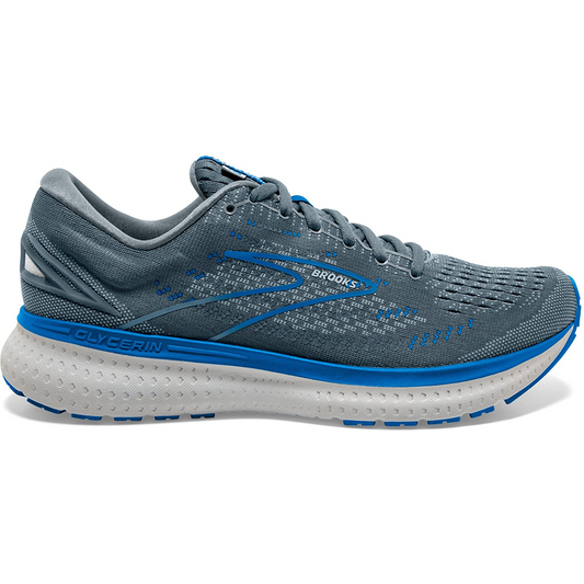 Men's Brooks Glycerin 19, Quarry/Grey/Dark Blue, 9 D Medium