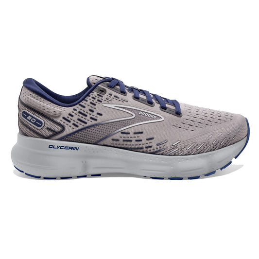 Men's Brooks Glycerin 20, Alloy/Grey/Blue Depths, 10.5 D Medium