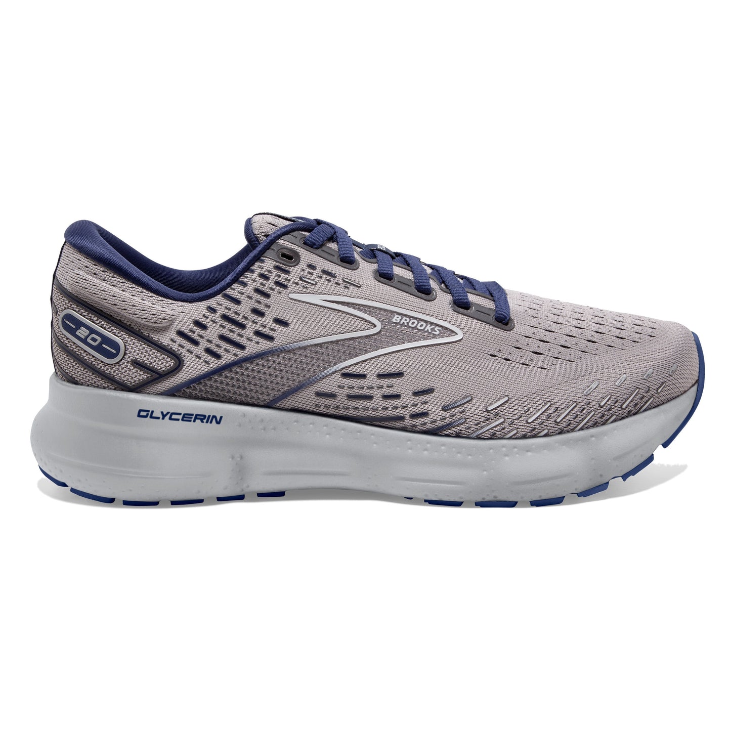 Men's Brooks Glycerin 20, Alloy/Grey/Blue Depths, 11.5 D Medium