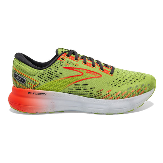 Men's Brooks Glycerin 20, Lime/Red/Ebony, 11 D Medium