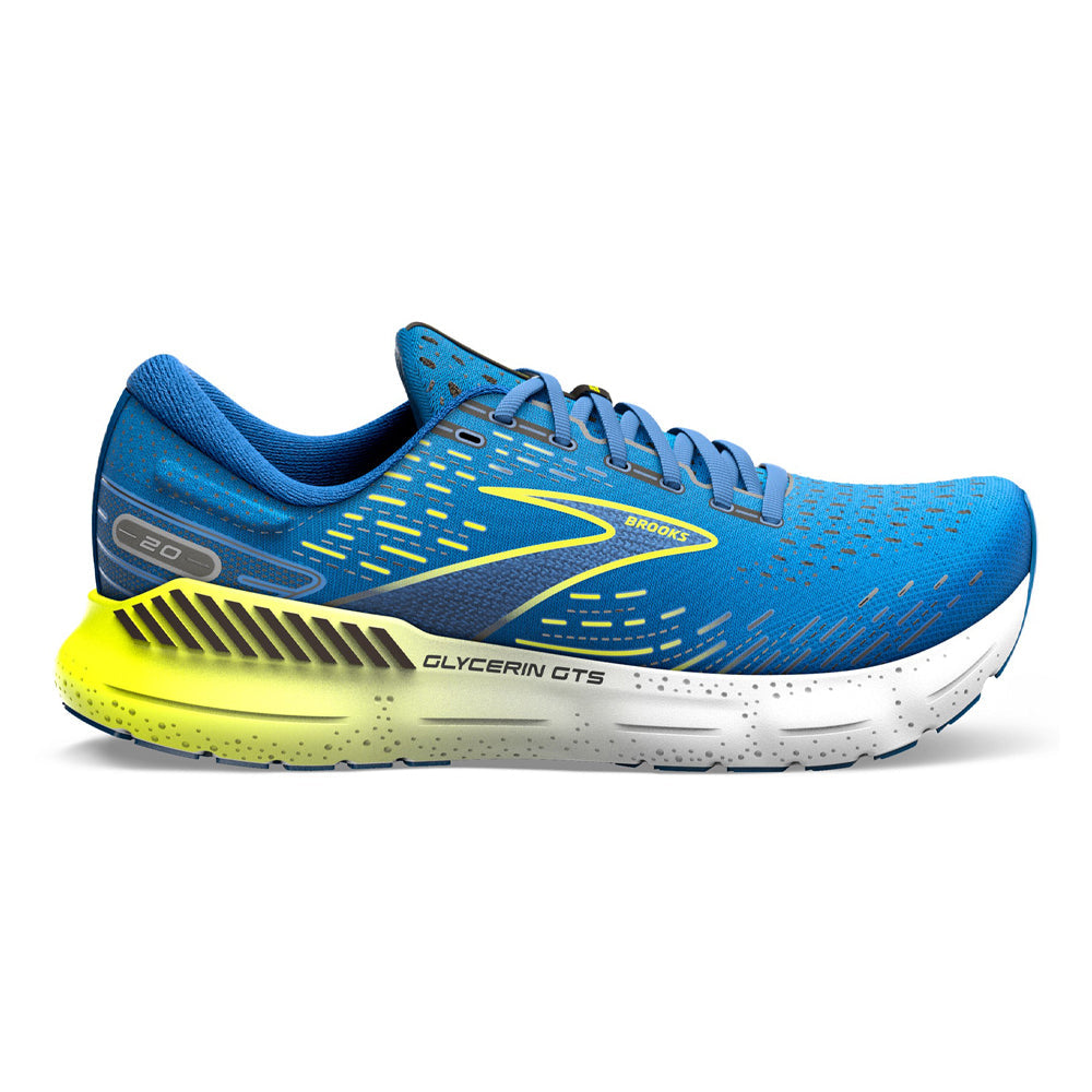 Men's Brooks Glycerin GTS 20, Blue/Nightlife/White, 10.5 D Medium