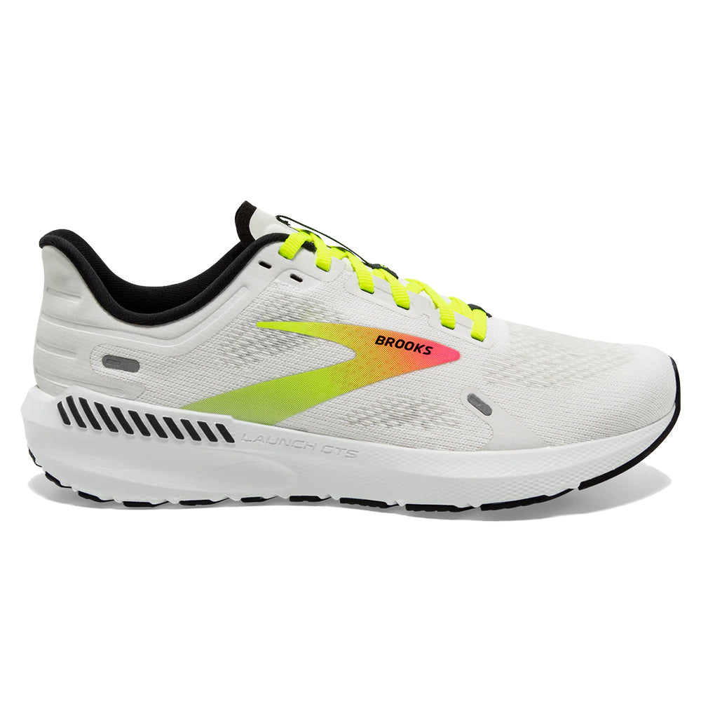 Men's Brooks Launch GTS 9, White/Pink/Nightlife, 10.5 D Medium