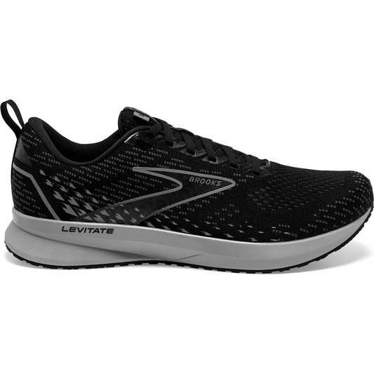 Men's Brooks Levitate 5, Black/Ebony/Grey, 13 D Medium